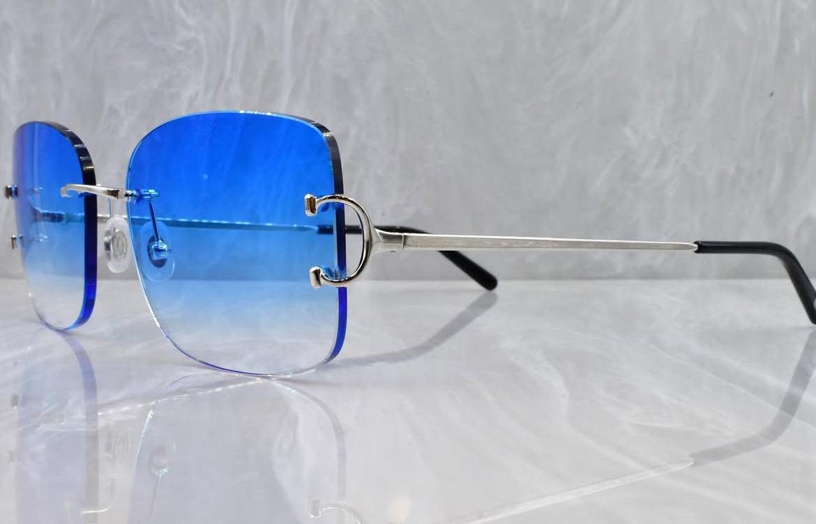 Pre-Owned Cartier C-Decor Sunglasses Blue Gradient