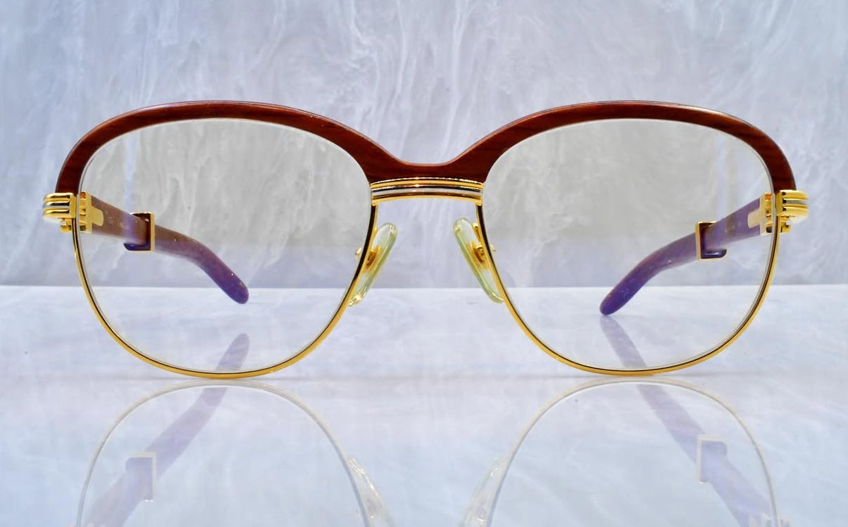 Pre-Owned Malmaison Wood Frame Sunglasses Clear