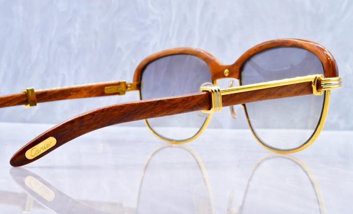 Pre-Owned Malmaison Wood Frame Sunglasses Smoke Fade Gradient