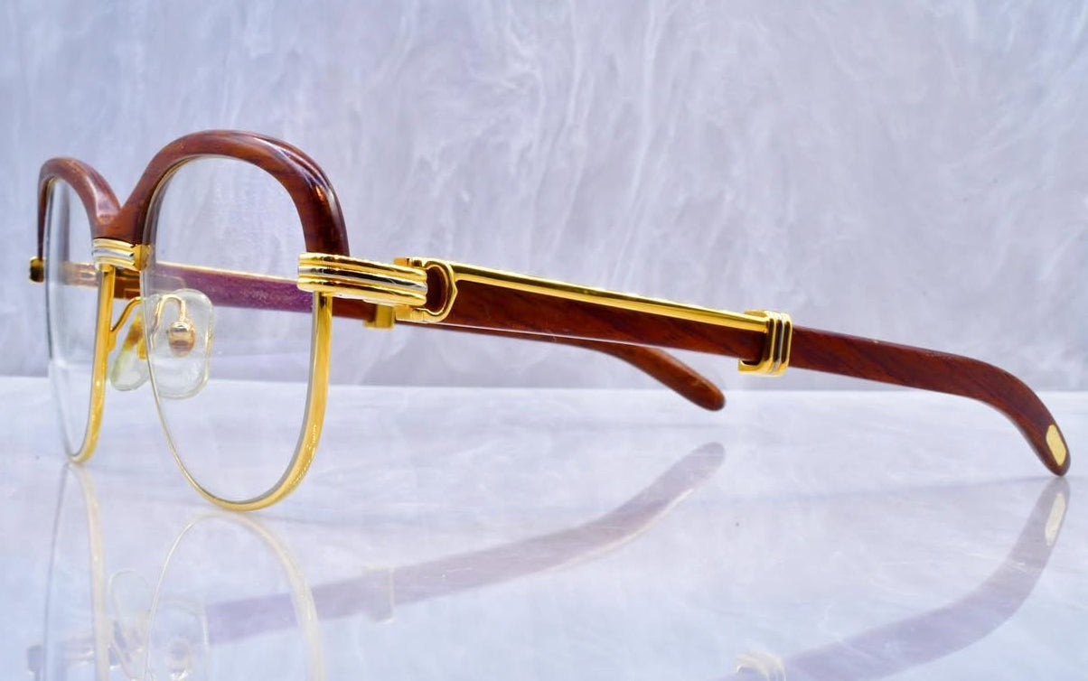 Pre-Owned Malmaison Wood Frame Sunglasses Clear
