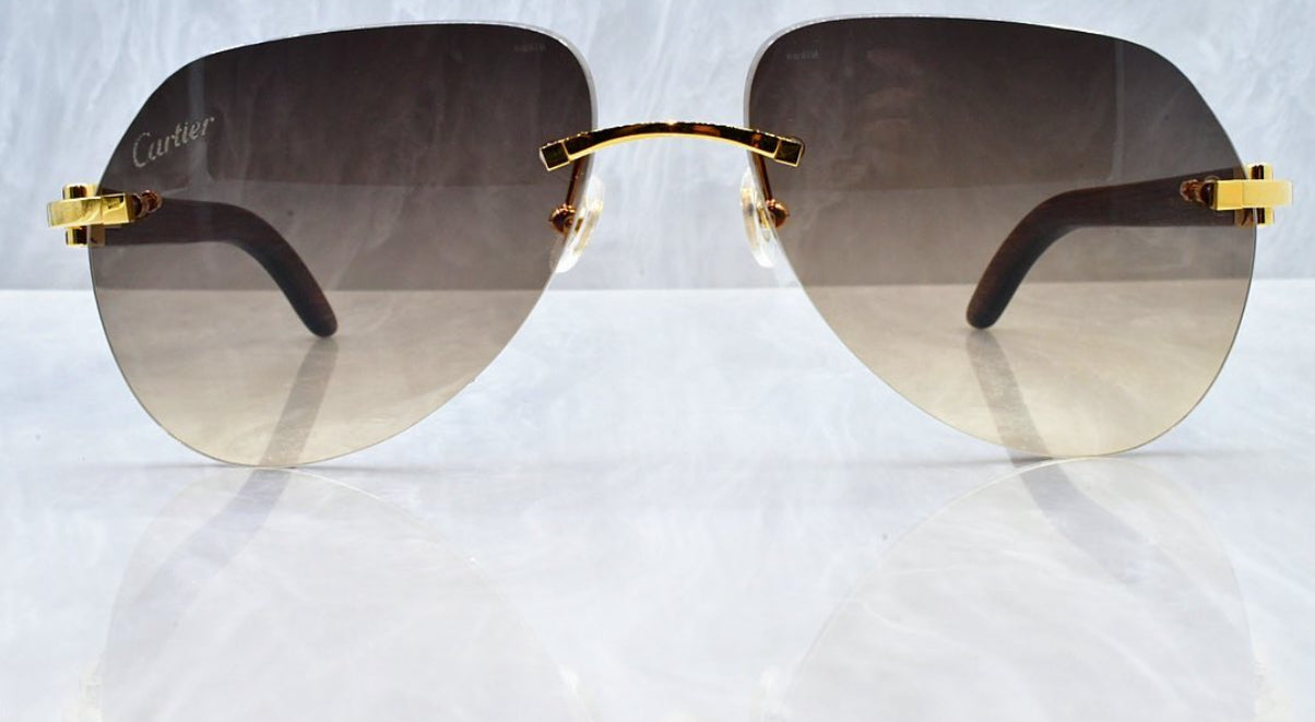Pre-Owned Wood Frame Brown Smoke Gradient