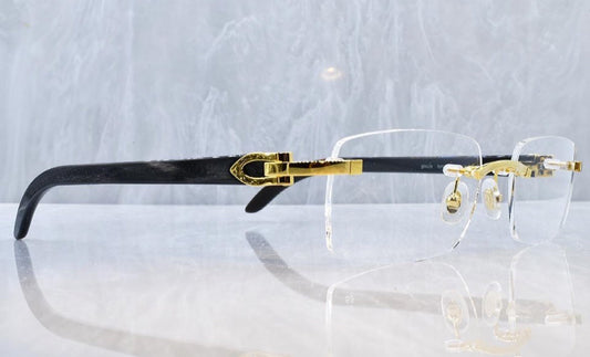 Pre-Owned Cartier Buffalo Horn Black Sunglasses
