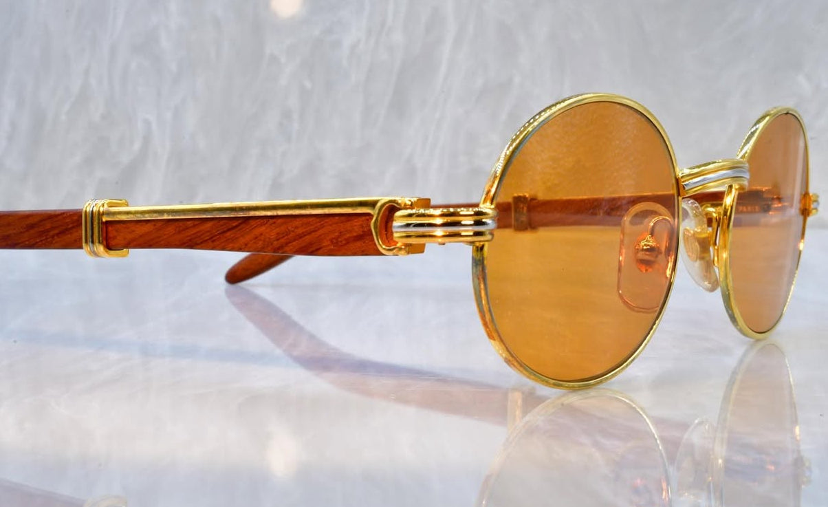Pre-Owned Giverny Wood Frame Sunglasses Orange Gradient