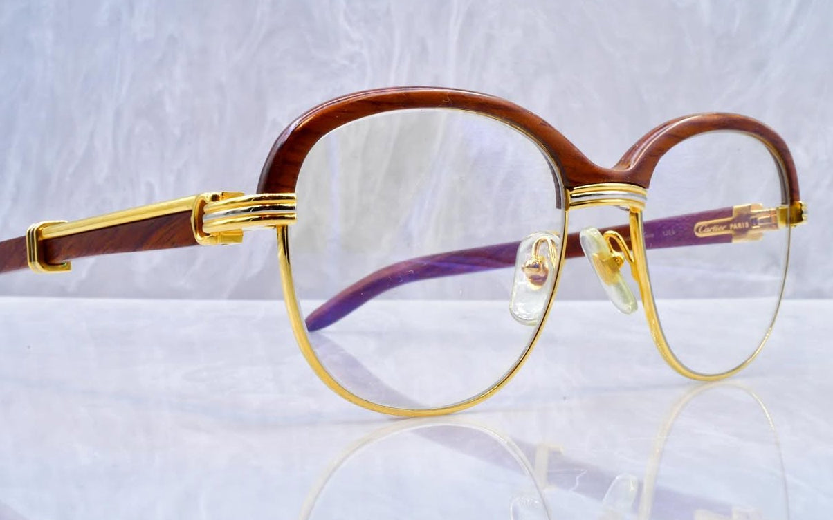 Pre-Owned Malmaison Wood Frame Sunglasses Clear
