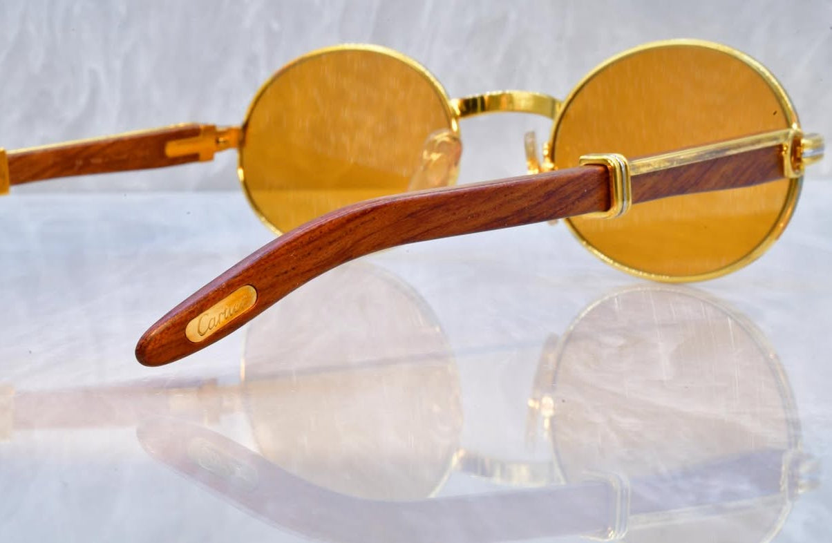 Pre-Owned Giverny Wood Frame Sunglasses Orange Gradient