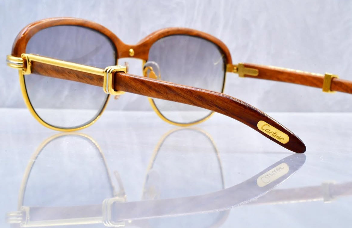 Pre-Owned Malmaison Wood Frame Sunglasses Smoke Fade Gradient