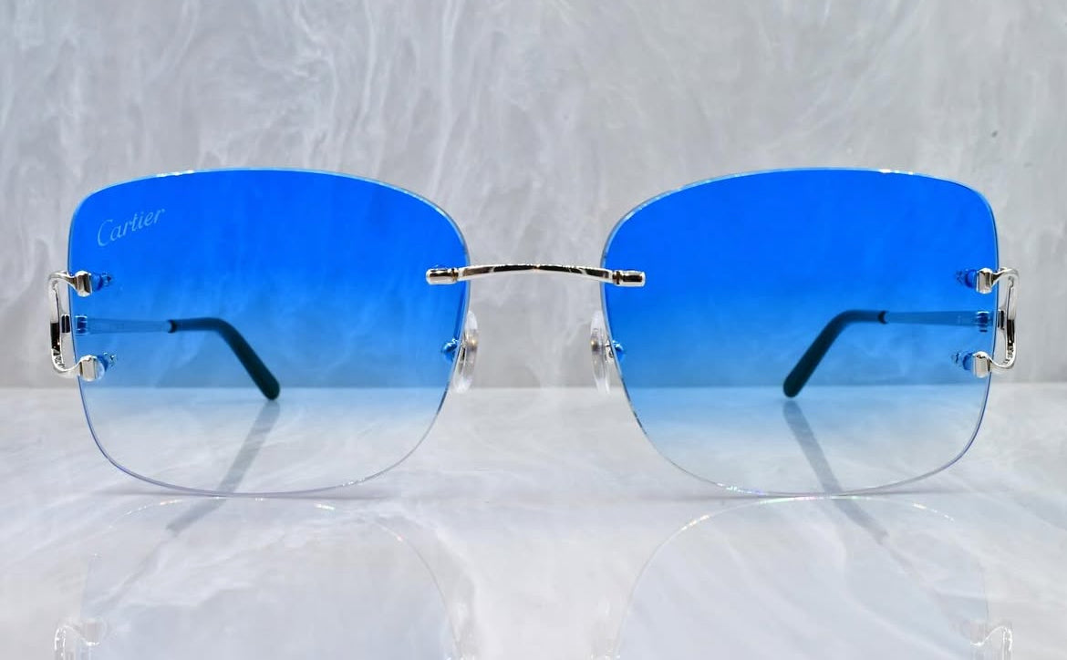 Pre-Owned Cartier C-Decor Sunglasses Blue Gradient