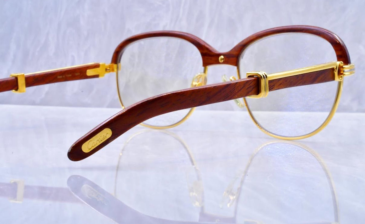 Pre-Owned Malmaison Wood Frame Sunglasses Clear