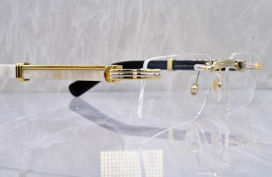Pre-Owned Cartier Buffalo Horn Premiere Sunglasses Clear