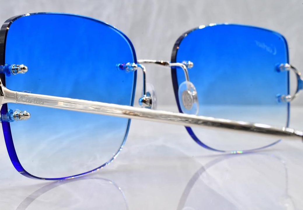 Pre-Owned Cartier C-Decor Sunglasses Blue Gradient