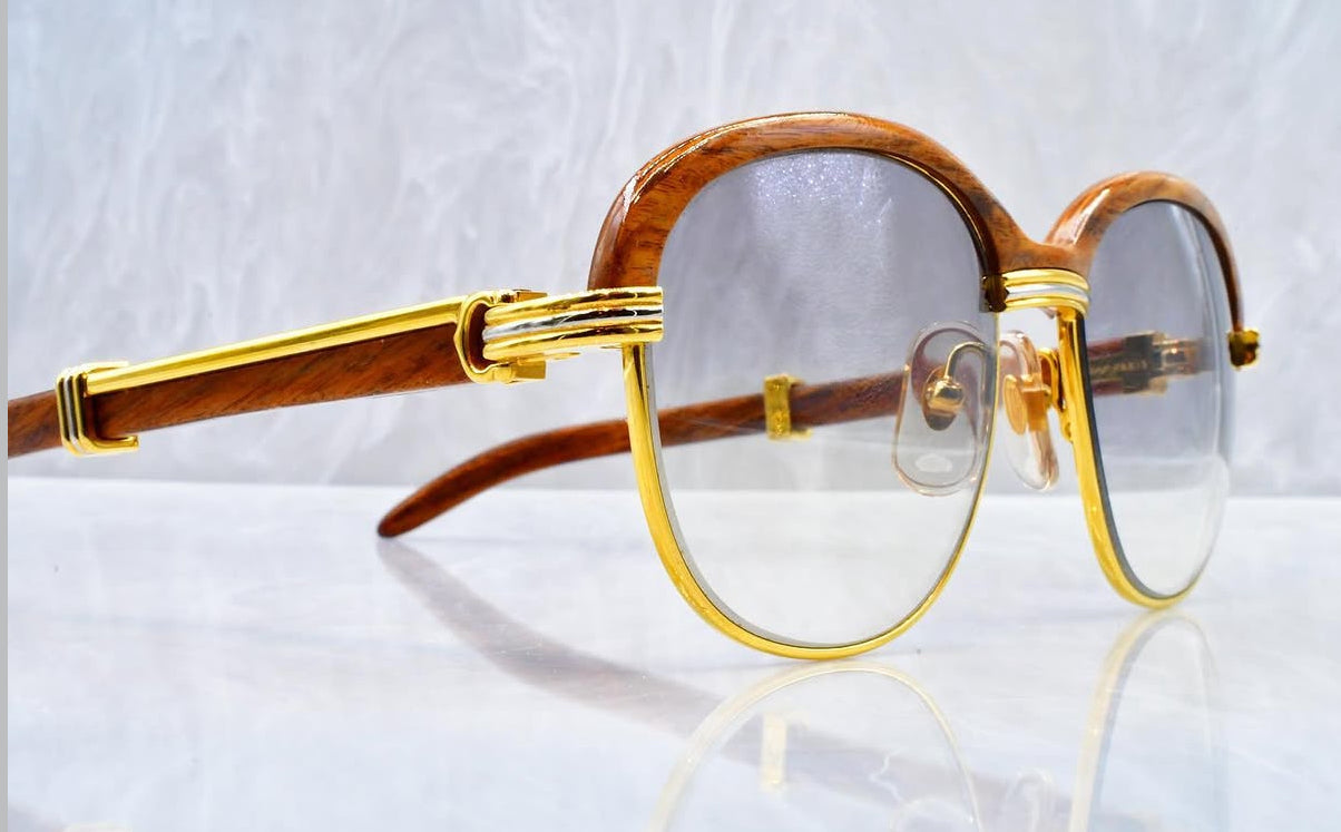 Pre-Owned Malmaison Wood Frame Sunglasses Smoke Fade Gradient