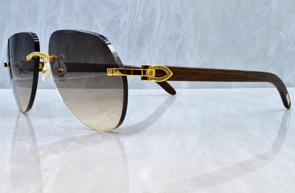 Pre-Owned Wood Frame Brown Smoke Gradient
