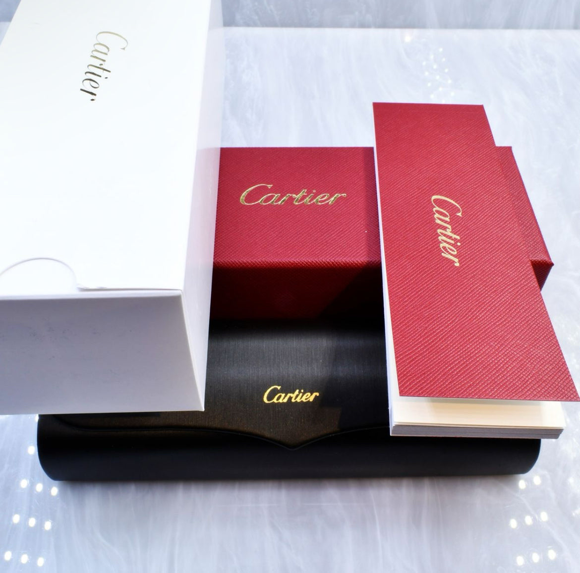 Pre-Owned Cartier C-Decor Diamond Cut Sunglasses Purple Gradient