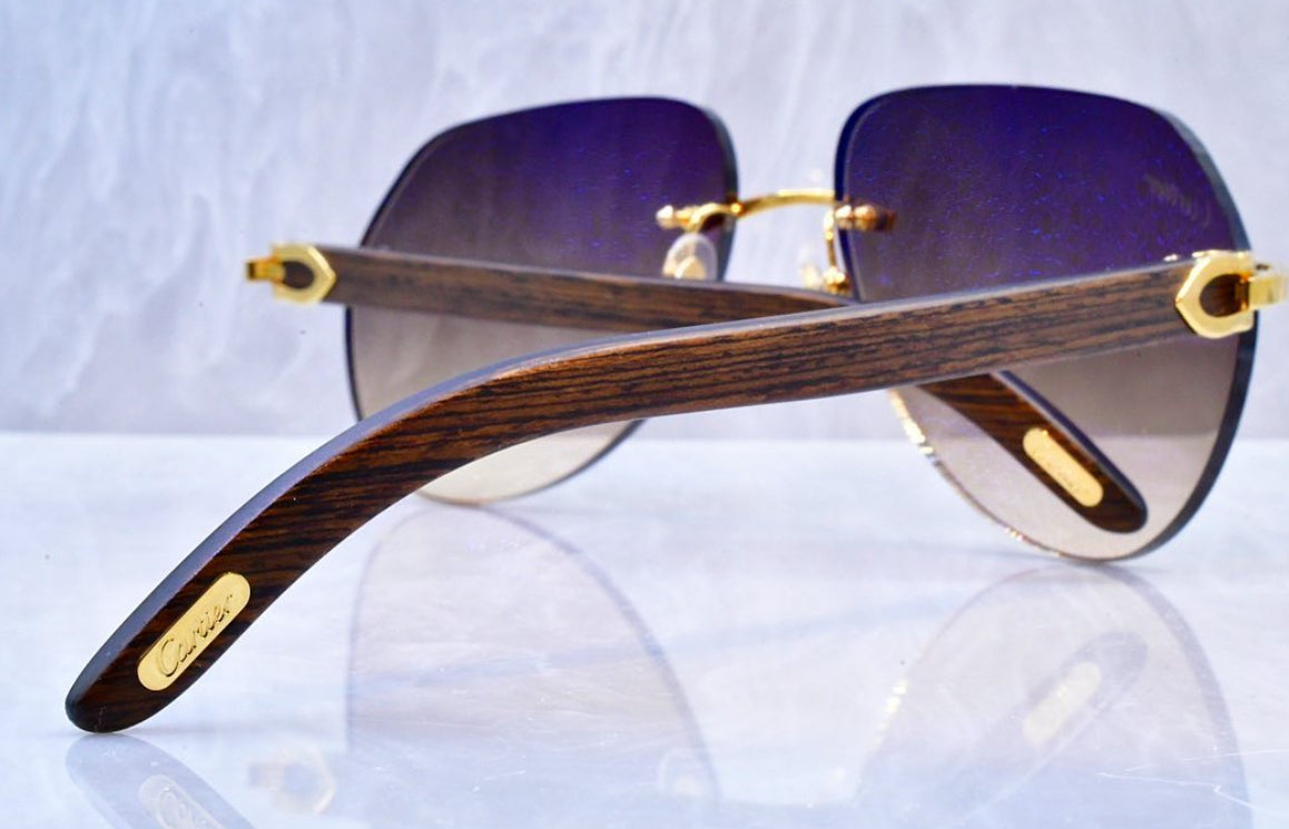 Pre-Owned Wood Frame Brown Smoke Gradient